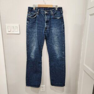 Vintage 90’s Levi's 501xx Jeans Men's 36x34 Blue Denim Dark Wash Button Fly Rare